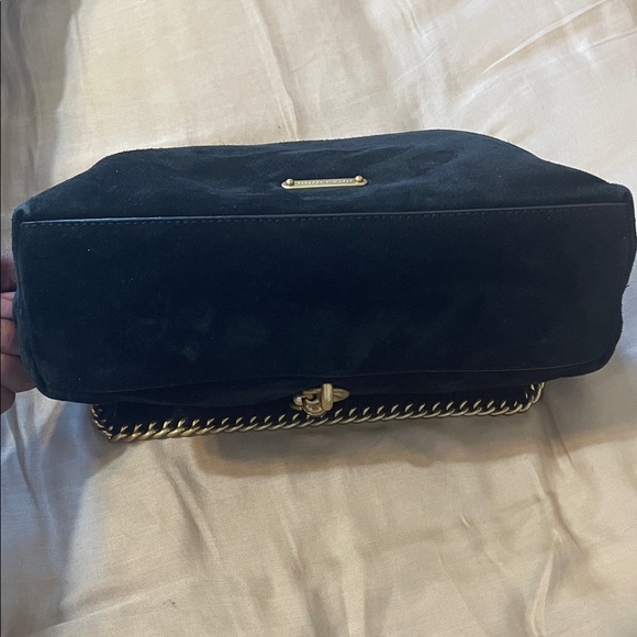 Rebecca Minkoff Chic Black and Gold Chain Shoulder Bag - Picture 8 of 9